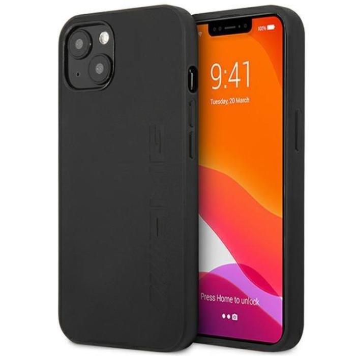 AMG - AMG iPhone 14 Plus Skal Läder Hot Stamped - Svart
