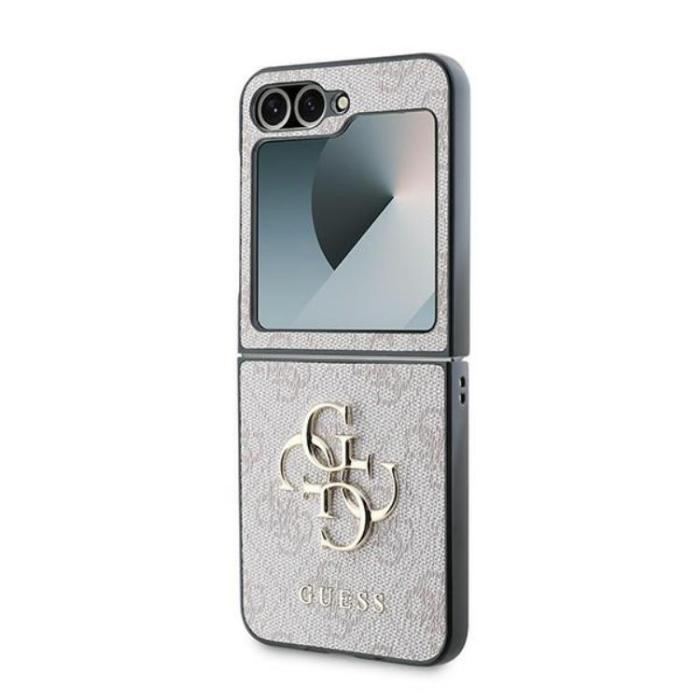 Guess - Guess Galaxy Z Flip 6 Mobilskal Läder 4G Metal Logo - Rosa