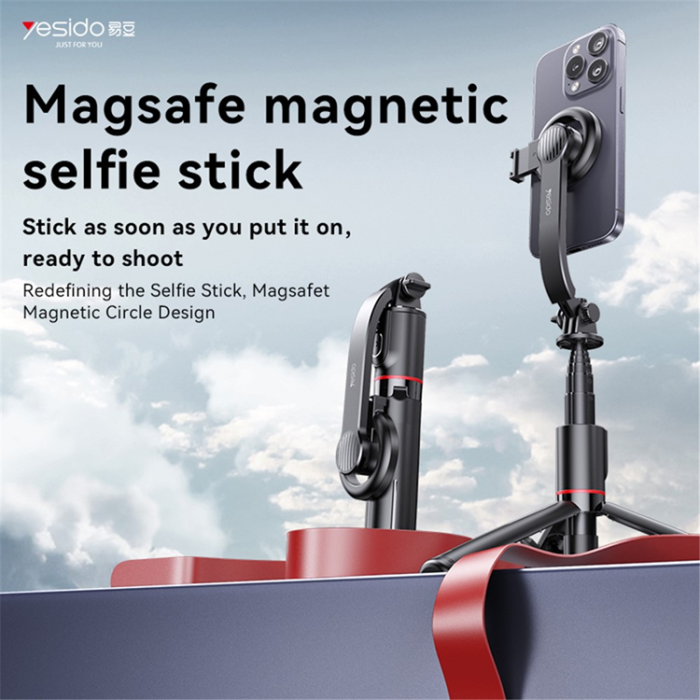 A-One Brand - YESIDO Bluetooth Selfie Stick Magnetisk Tripod Stand - Svart