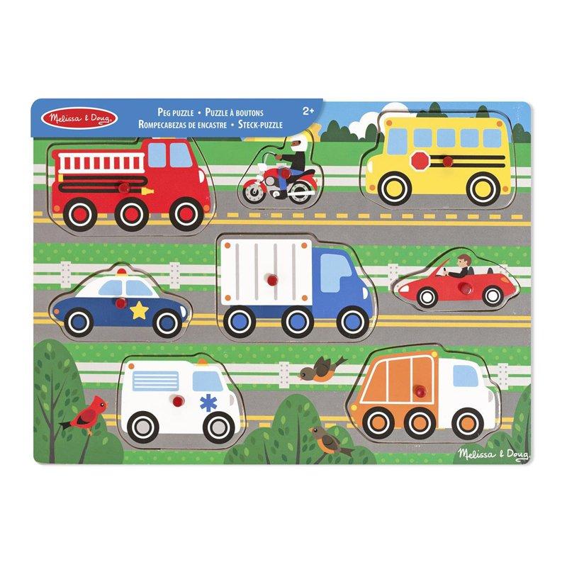 MND Wooden Peg Puzzle Vehicles