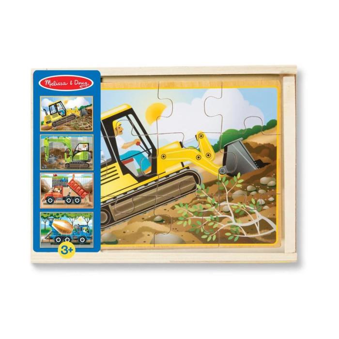MND - MND Wooden Puzzles In A Box Construction 12 Pcs