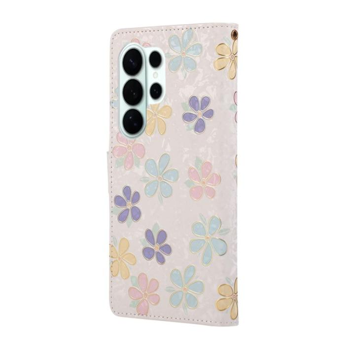 OEM - Mobilfodral för Samsung Galaxy S26 Ultra Konstläder RFID - Färgglad Blomma
