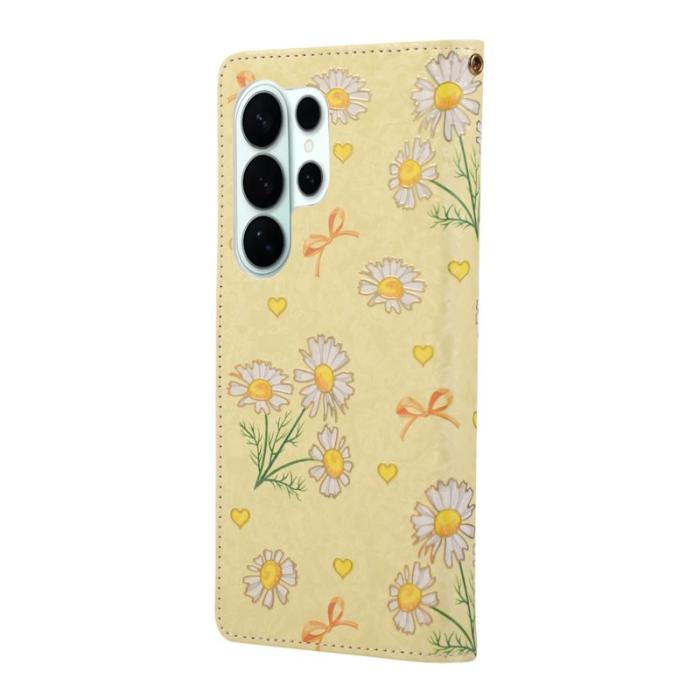 OEM - Mobilfodral för Samsung Galaxy S26 Ultra Konstläder RFID - Gul Daisy