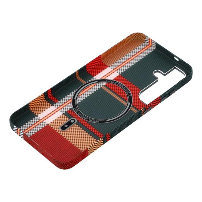OEM - Mobilskal för Samsung Galaxy S26 Magnetiskt PC - Rutig Röd
