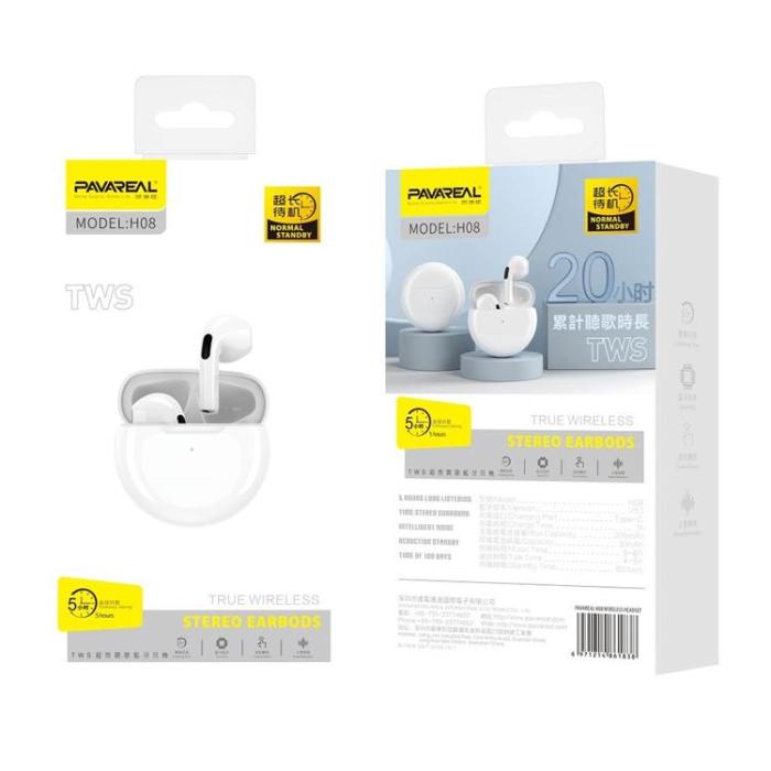 Pavareal - Pavareal TWS Bluetooth Trådlösa Hörlurar - Vit
