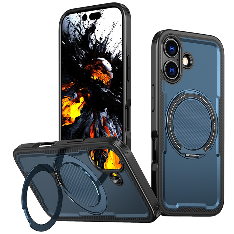 iPhone 17 Mobilskal MagSafe TPU+PC Kickstand - Blå | 2353 | AlltMobil