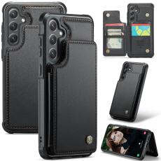 Caseme - CASEME C22 Samsung Galaxy S24 FE Fodral Konstl&auml;der Svart