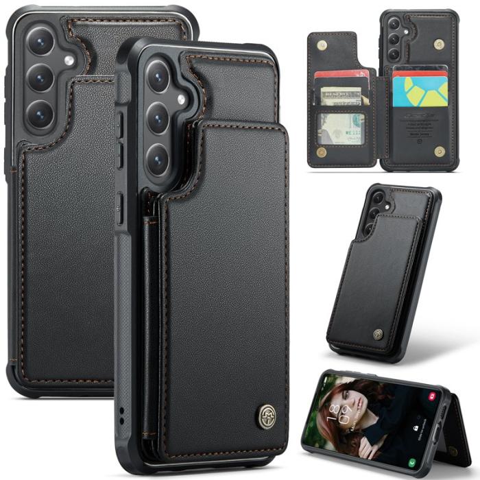 Caseme - CASEME C22 Samsung Galaxy S24 FE Fodral Konstläder Svart