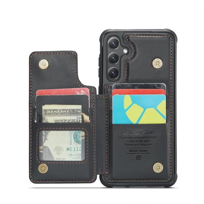 Caseme - CASEME C22 Samsung Galaxy S24 FE Fodral Konstläder Svart