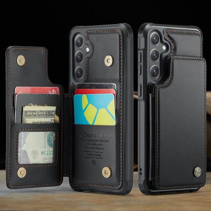 Caseme - CASEME C22 Samsung Galaxy S24 FE Fodral Konstläder Svart