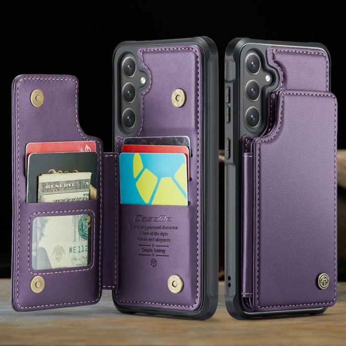 Caseme - CASEME C22 Mobilskal till Samsung Galaxy S24 FE Läder med RFID - Lila