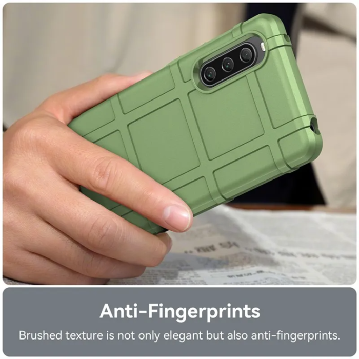 A-One Brand - Sony Xperia 10 V Mobilskal Rugged Square Grid - Grön