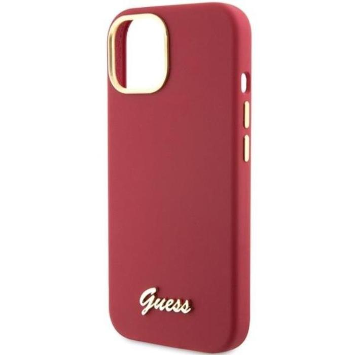 Guess - Guess iPhone 15 Mobilskal Silikon Script Metal Logo Frame
