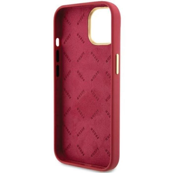 Guess - Guess iPhone 15 Mobilskal Silikon Script Metal Logo Frame