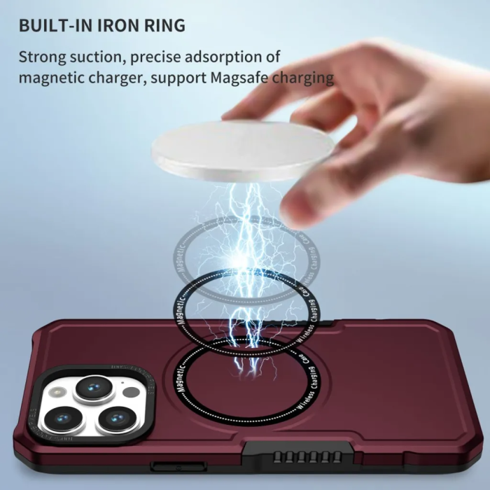 Taltech - iPhone 15 Pro Mobilskal Magnetisk - Röd
