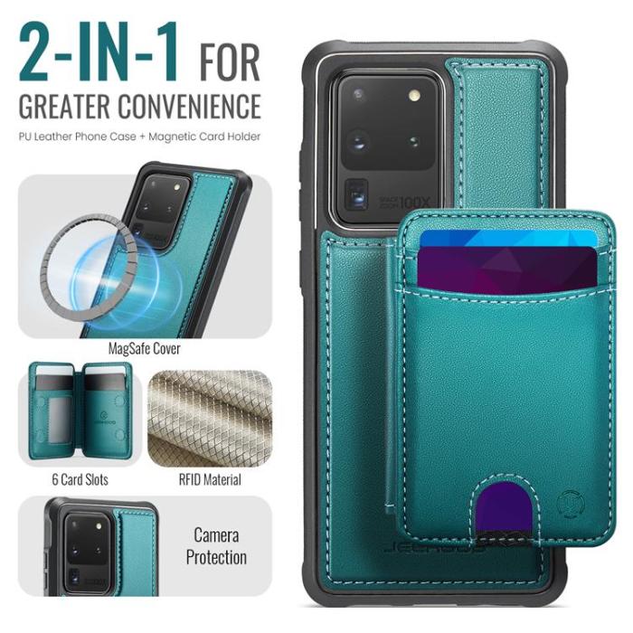 OEM - JEEHOOD Samsung Galaxy S20 Ultra Fodral Konstläder - Blå