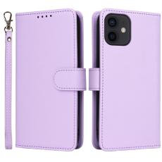 BETOPNICE - BETOPNICE iPhone 12 / 12 Pro Pl&aring;nboksfodral - Avtagbart Konstl&auml;der - Lila