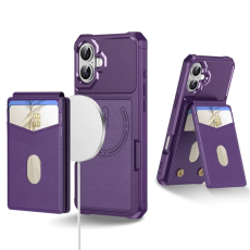 A-One Brand - iPhone 17 Mobilskal Magsafe Korthållare Detachable - Lila