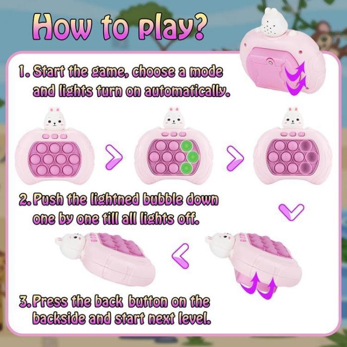 A-One Brand - Pop It Pro Quick Push Game Djur - Rabbit