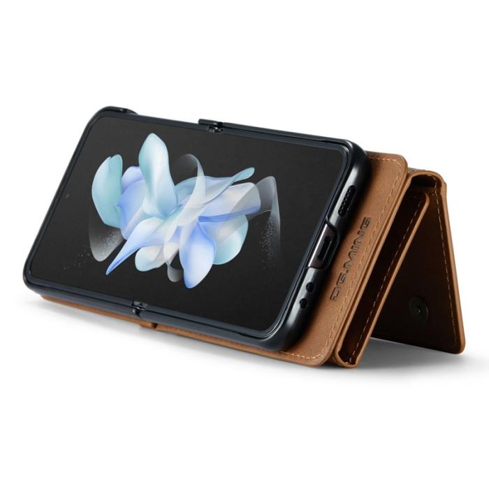 DG.MING - DG.MING Konstläder Plånboksfodral till Samsung Galaxy Z Flip4 5G - Brun