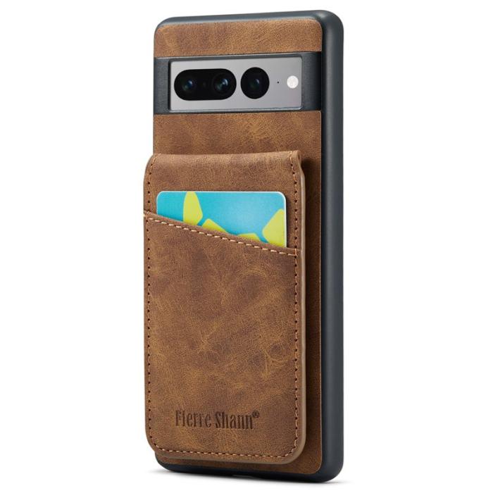 FIERRE SHANN - FIERRE SHANN Google Pixel 7 Pro Fodral PU+TPU - Brun