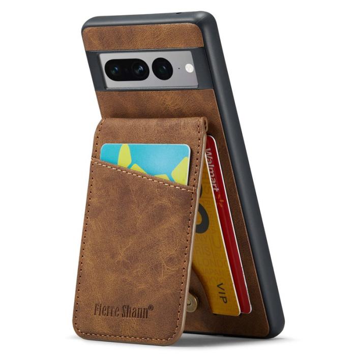 FIERRE SHANN - FIERRE SHANN Google Pixel 7 Pro Fodral PU+TPU - Brun