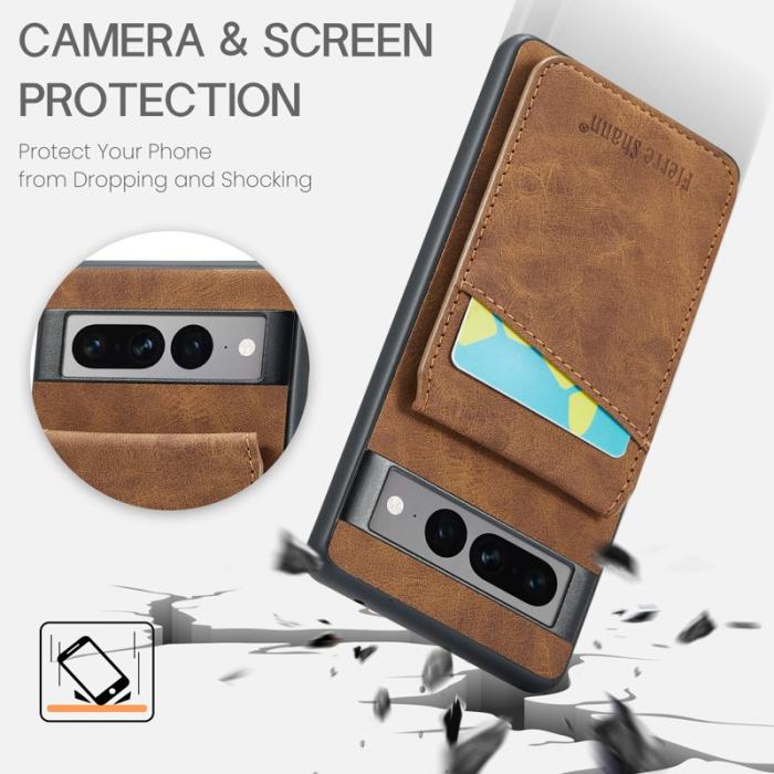 FIERRE SHANN - FIERRE SHANN Google Pixel 7 Pro Fodral PU+TPU - Brun