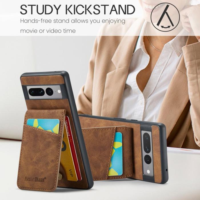 FIERRE SHANN - FIERRE SHANN Google Pixel 7 Pro Fodral PU+TPU - Brun