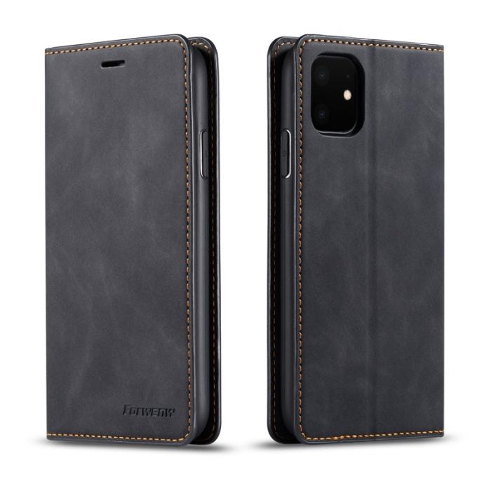FORWENW - FORWENW Fantasy Series iPhone 11 Plånboksfodral Konstläder - Svart