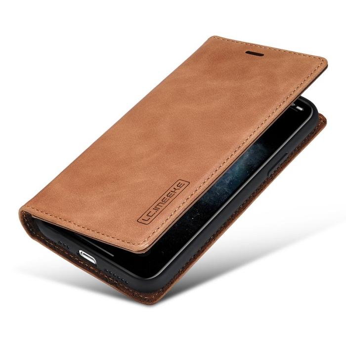 LC.imeeke - LC.imeeke iPhone 11 Plånboksfodral i Konstläder - Brun