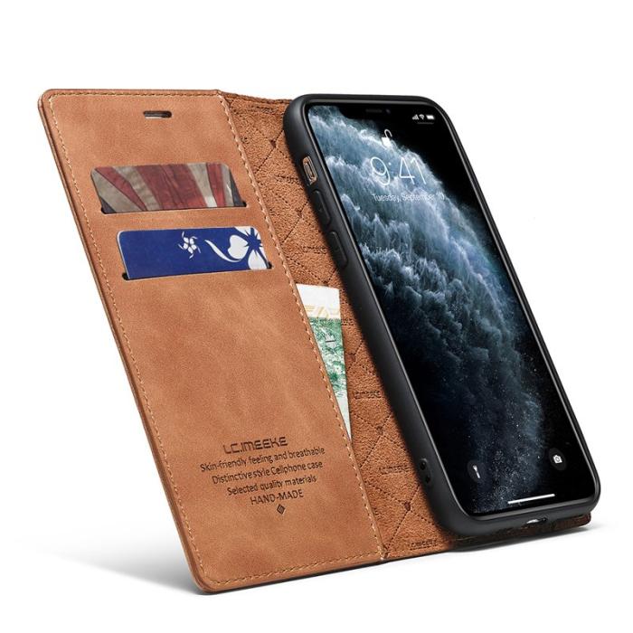 LC.imeeke - LC.imeeke iPhone 11 Plånboksfodral i Konstläder - Brun