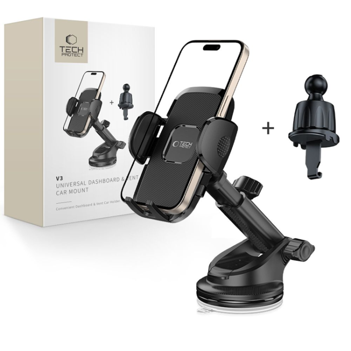 Tech-Protect - Tech-Protect Bilhållare Till Instrumentbräda Och Ventgaller Universal V3 - Svart