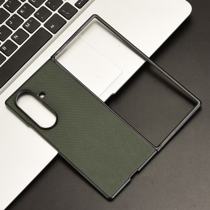 A-One Brand - Galaxy Z Fold7 Mobilskal Shockproof Carbon Fiber - Grön