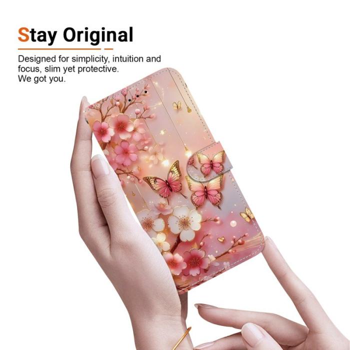 OEM - Samsung Galaxy S26/S26 Pro Fodral Äkta Läder Mönster - Lantern Butterfly