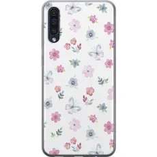 Gustaf - Mobilskal till Samsung Galaxy A50 med Blommor och fj&auml;rillar