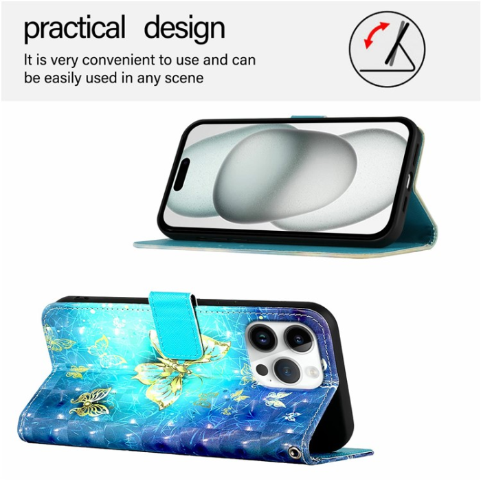 A-One Brand - iPhone 16 Pro Max Plånboksfodral Printing Pattern Med Rem