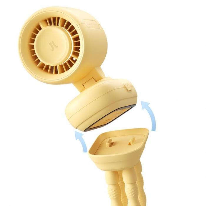 Jisulife - Jisulife Mini Barnefläkt 5000 mAh för Barnvagn med Tripod Fan 4 - Gul