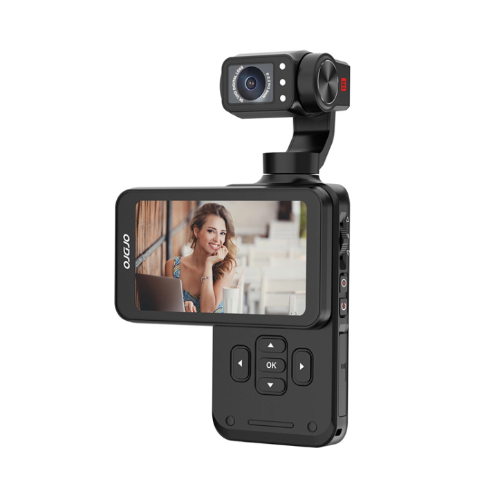 Ordro - Ordro 3-Axis Gimbalkamera 5K, för Vloggning och YouTube Pocket M5 - Svart