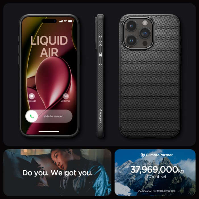 Spigen - Spigen iPhone 15 Pro Max Mobilskal Liquid Air - Matte Svart