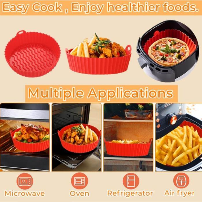 A-One Brand - Sililkonform till Airfryer - Non-Stick - Röd