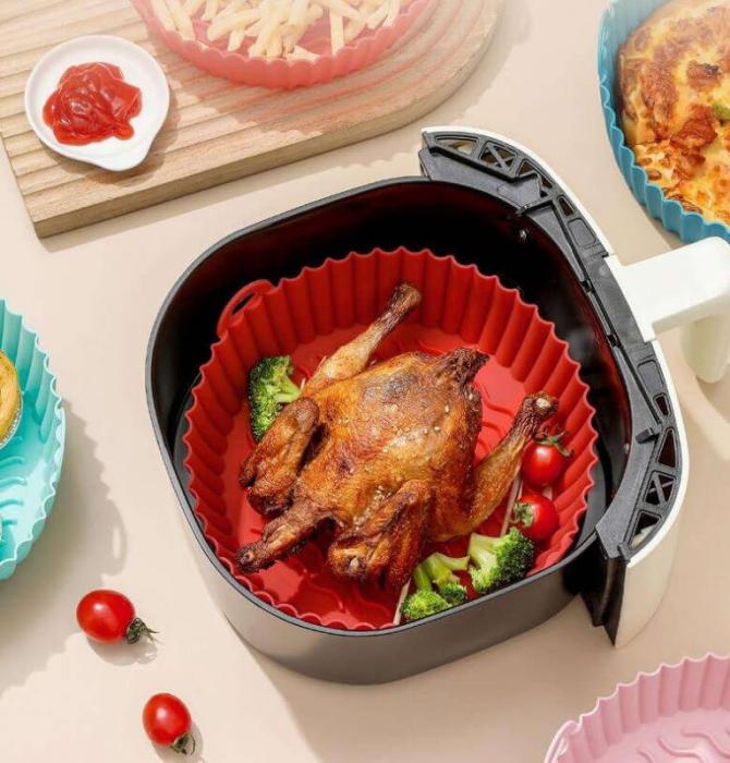 A-One Brand - Sililkonform till Airfryer - Non-Stick - Röd