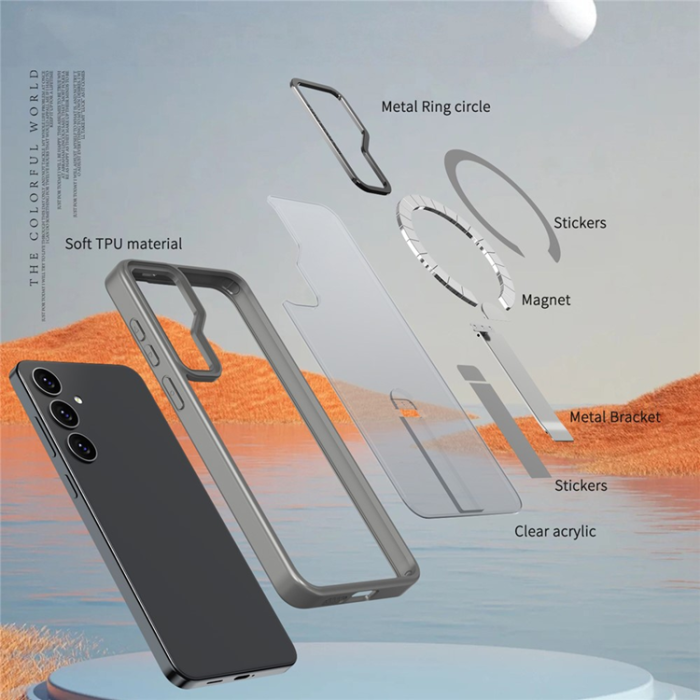 A-One Brand - Mobilskal till Galaxy S25 Plus/S24 Plus MagSafe Kickstativ Acrylic