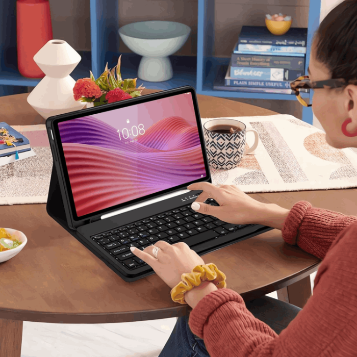 Tech-Protect - Tech-Protect Lenovo Tab 10.1 Fodral Med Engelskt Tangentbord