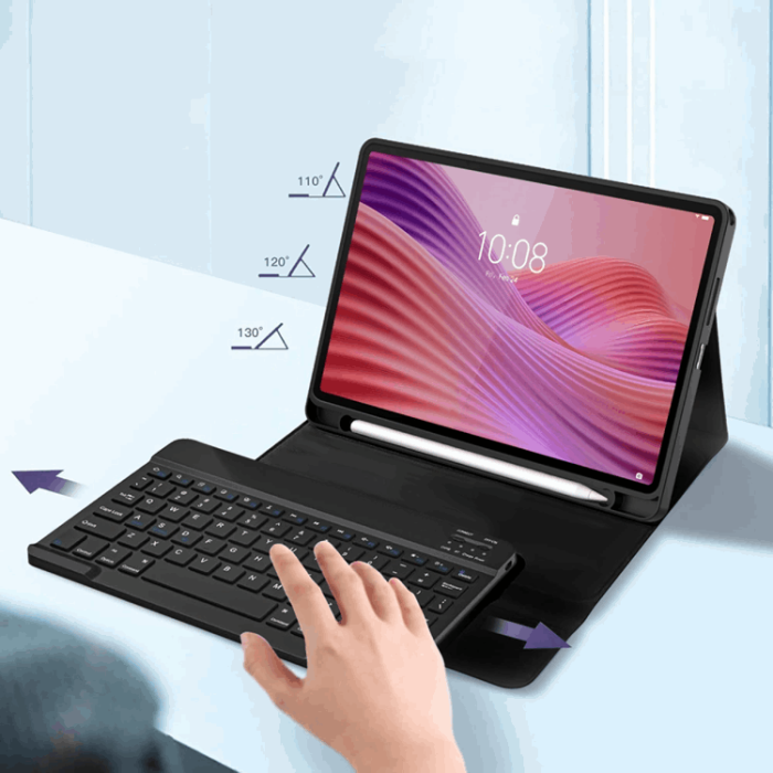 Tech-Protect - Tech-Protect Lenovo Tab 10.1 Fodral Med Engelskt Tangentbord