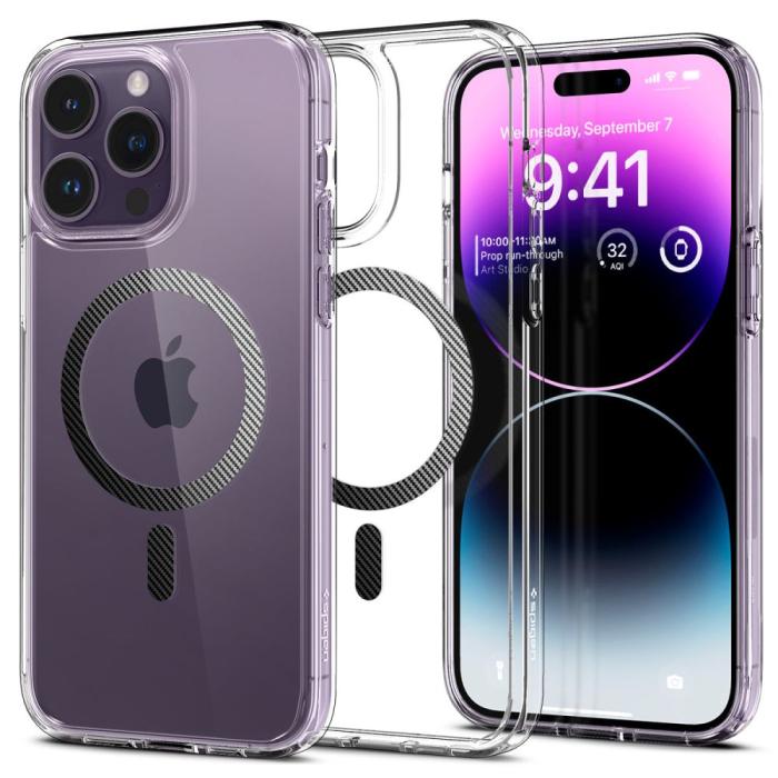 Spigen - Spigen iPhone 14 Pro Max Magsafe Skal Ultra Hybrid - Carbon Fiber