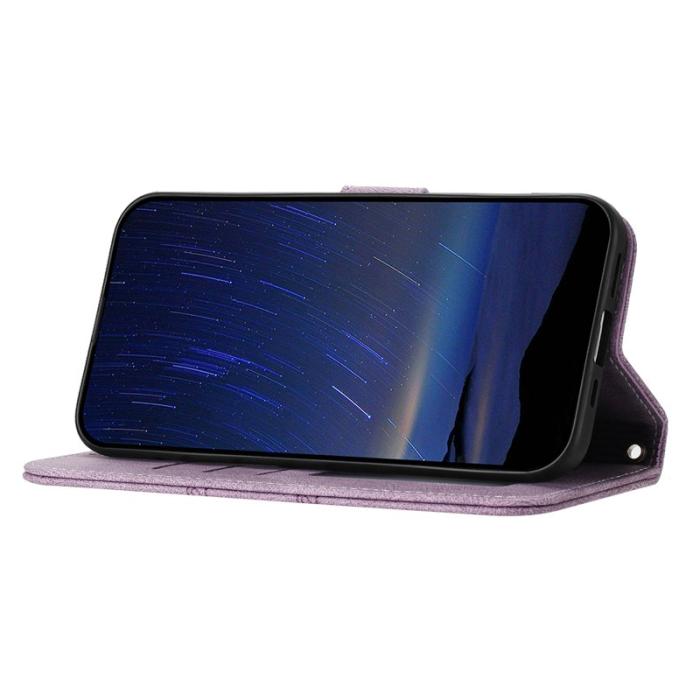 OEM - Samsung Galaxy S26 Fodral Konstläder Impräntat - Lila