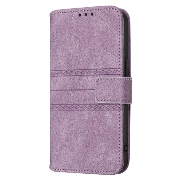 OEM - Samsung Galaxy S26 Fodral Konstläder Impräntat - Lila