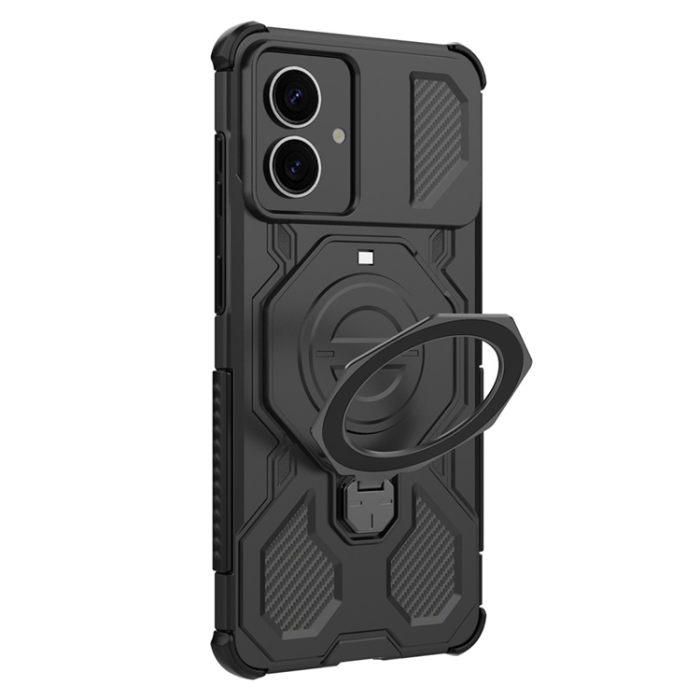 A-One Brand - Galaxy S26 Edge Mobilskal Rotating Metal Kickstand - Svart