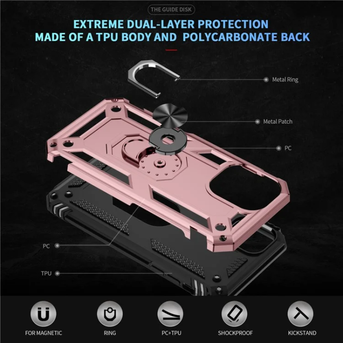 A-One Brand - iPhone 16 Plus Mobilskal med Kickstand - Roséguld