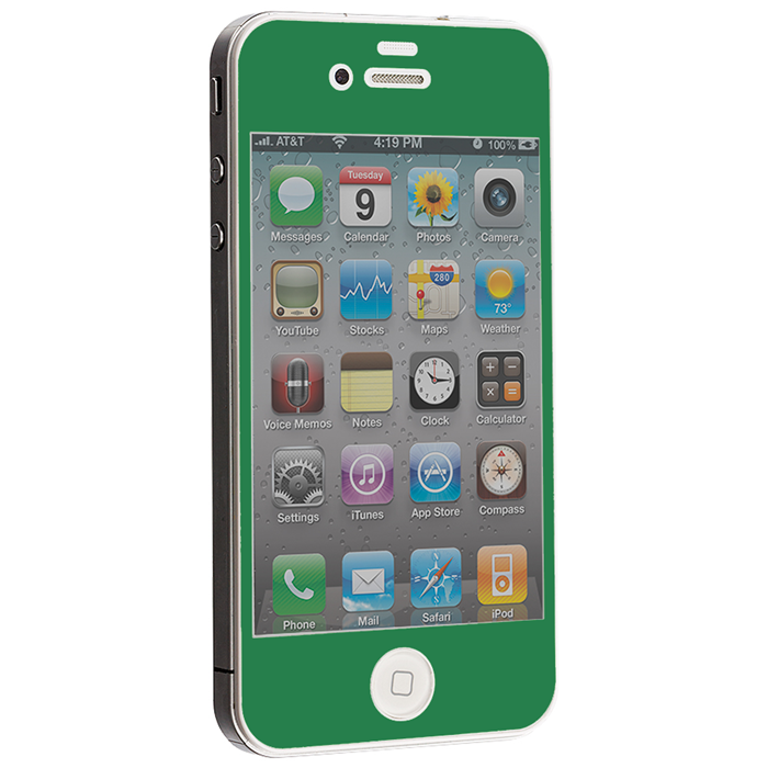Colored Härdat Glas Skärmskydd till Apple iPhone 4 / 4S - Mörk Grön | 5468 | AlltMobil